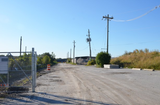 very south end of Don Roadway, south of Commissioners street, dead end, dirt road, no trespassing construction site entry
