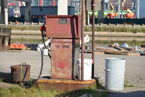 rusty old gas pump