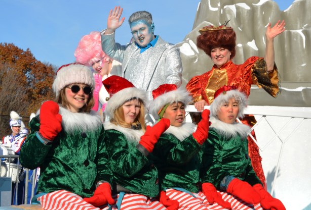 Santa Claus Parade, people on a float 