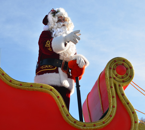 Santa Claus in his sleigh, Santa Claus parade