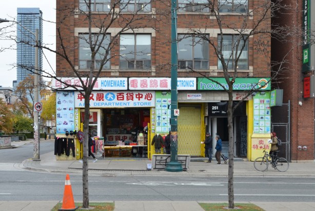 looking across Spadina to a store in Chinatown