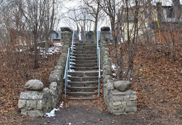 old stone stairs in Ramsden Park 