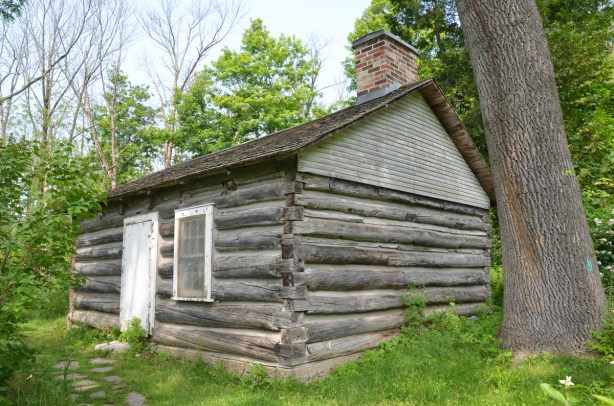 osterhout cabin, log cabin, from pioneer days, on the grounds of the Guild Inn