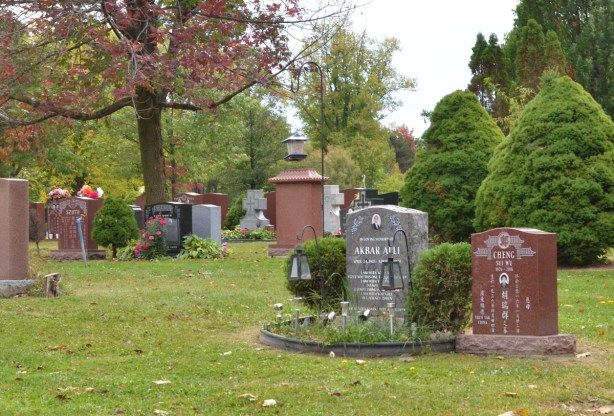 monuments, tombstones at Pinehills cemetery