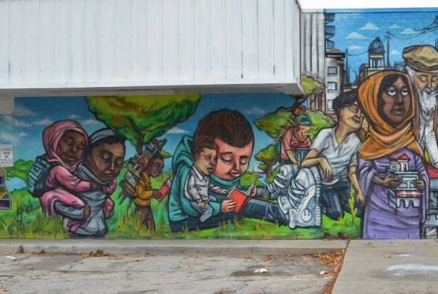 group of people, elicser mural