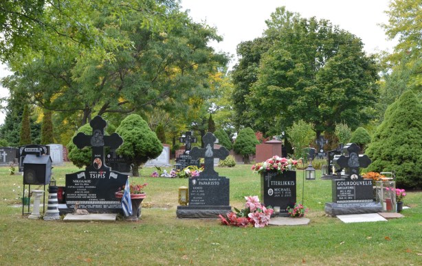 monuments, tombstones at Pinehills cemetery