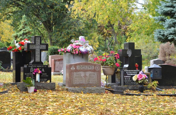 monuments, tombstones at Pinehills cemetery