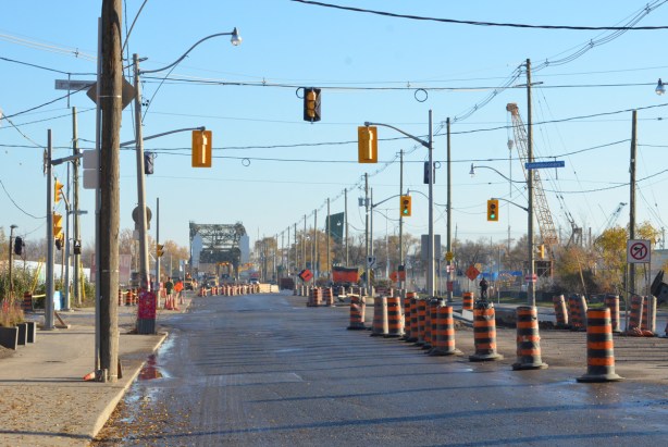 Cherry street in the midst of construction 