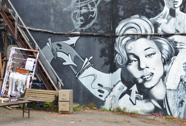 mural with woman's face