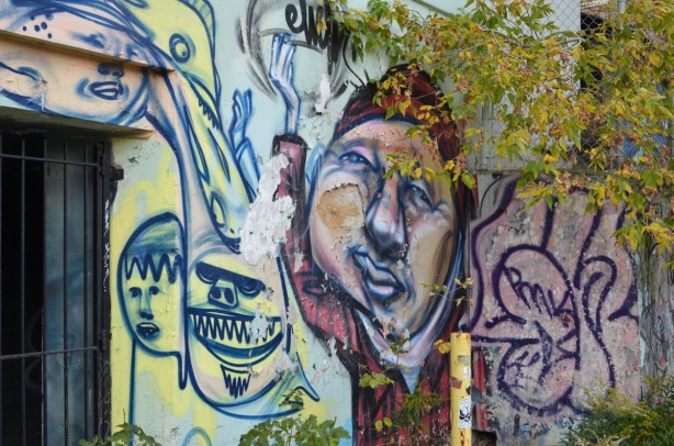 an old elicser mural with people