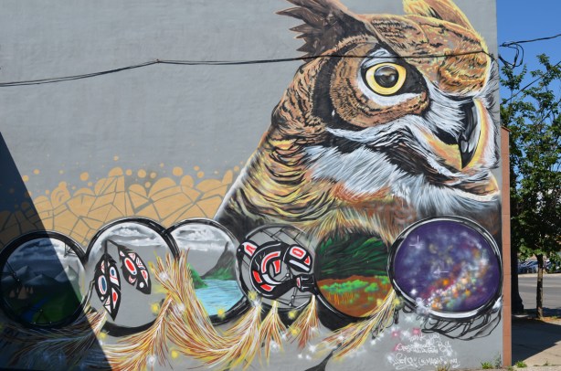 an owl mural