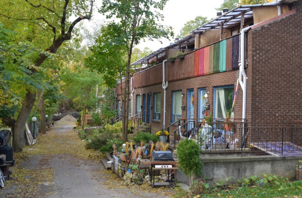 back lane, row of houses, 