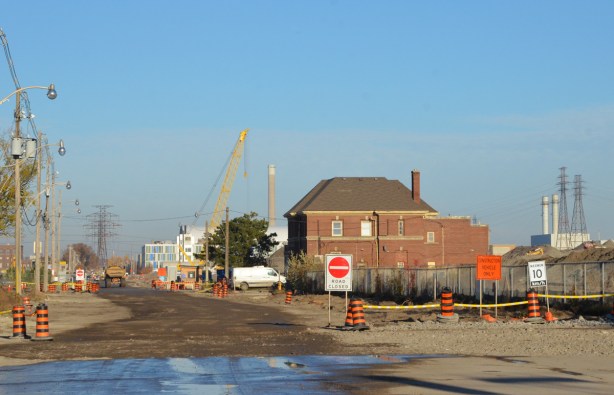 Commissioners street construction in the port lands