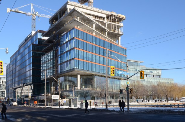 new building being built at Lower Jarvis and Queens Quay, beside Sugar Beach 