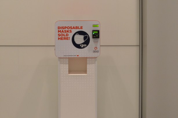 vending machine selling disposable masks for two dollars each