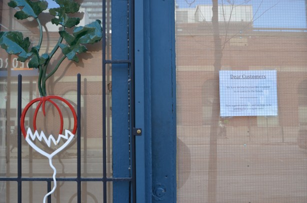 sign in a restaurant window