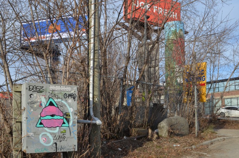 billboards and graffiti