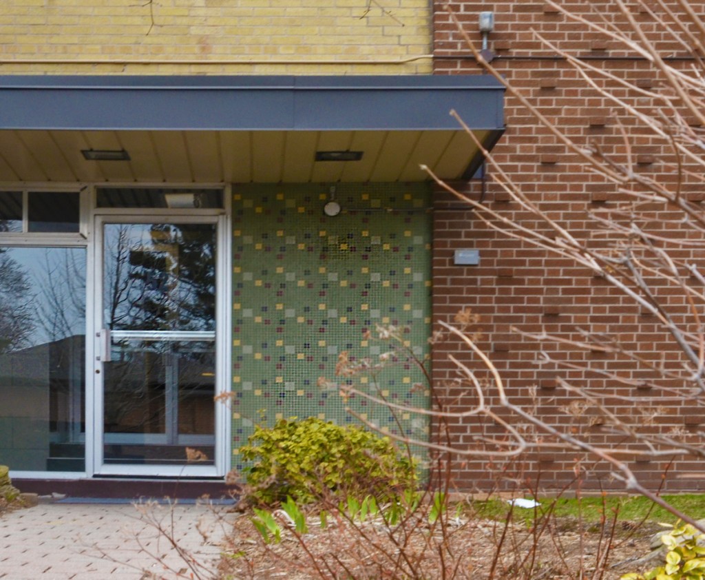 tile pattern beside a glass door