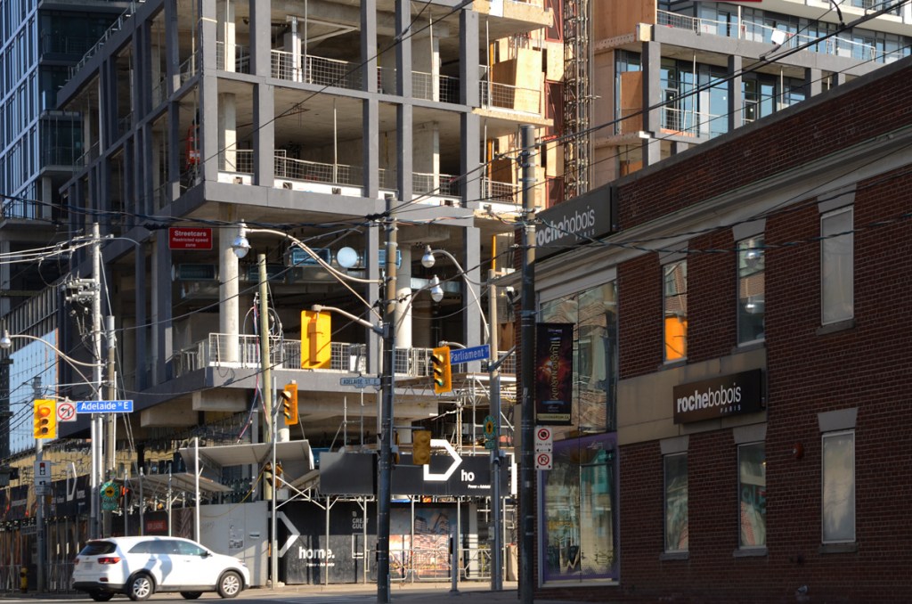 new condo construction on the northeast corner of Parliament and Adelaide