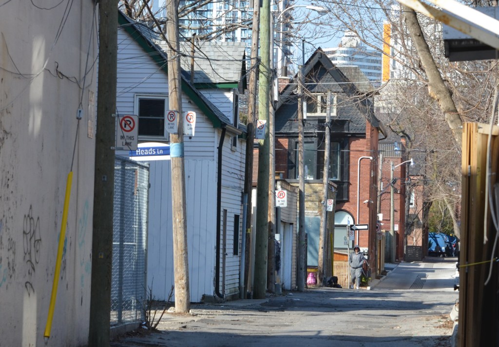 Looking down an alley way towards Heads Lane