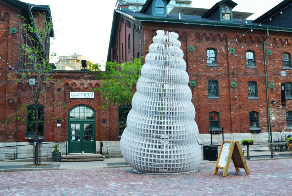 art installation in Distillery District, large, white, 