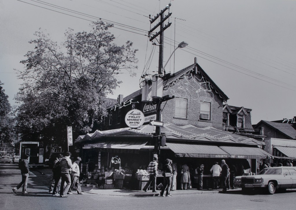 black and white photo from 1961 of Augusta Fruit market