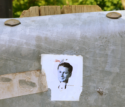 graffiti stick with ex-Prime Minister Stephen Harper's face on it