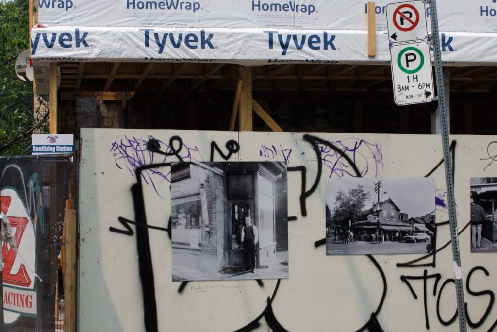 two old black and white photos of the kensington neighbourhood, vintage