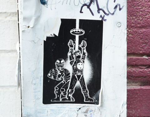 sticker of t bonez urban ninja squadron in black and white