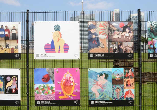 OCADU graduating student work by 4 students, Joy Kim, Victoria Tao, Mia Debbas, and Emily Dakin,