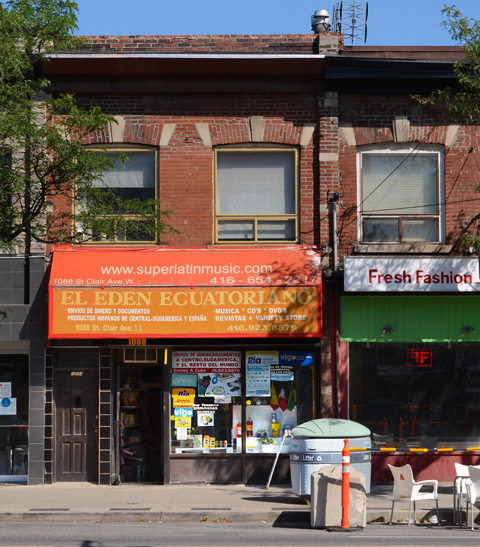 store front on St. Clair, Ecuadorian establishment