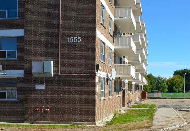 empty apartment building at 1555 Queen East 