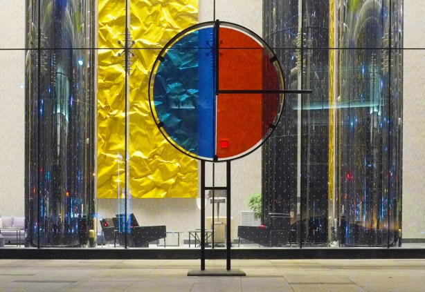 art installation in the lobby of a condo building on York street