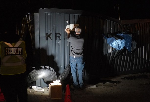 making a Kraken art installation out of a metal container