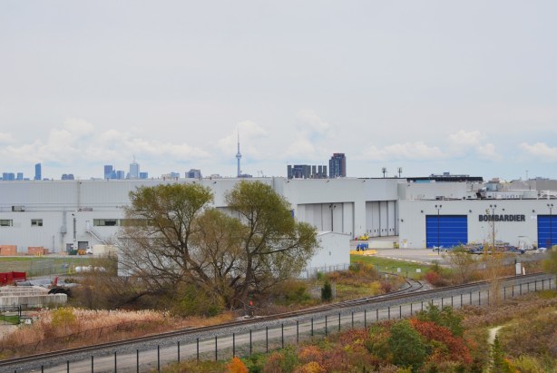 Bombardier facility beside GO tracks in Downsview 