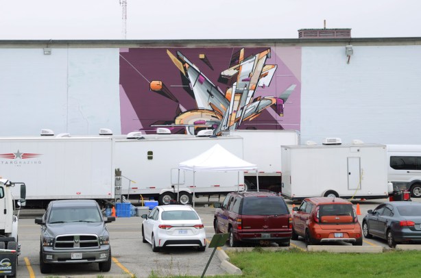 mediah mural at arthub at Downsview park