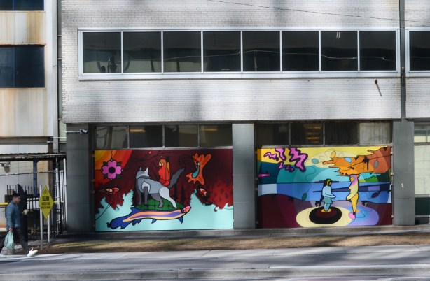 2 indigenous themed murals on Queens Quay by Que Rock a k a Quentin Commanda