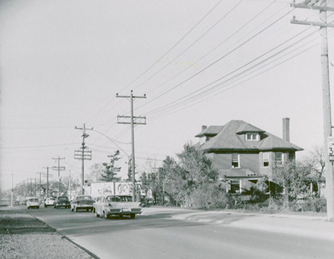 old black and white photo of yonge street, 