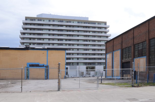 back side of old foundry building that was partially demolished
