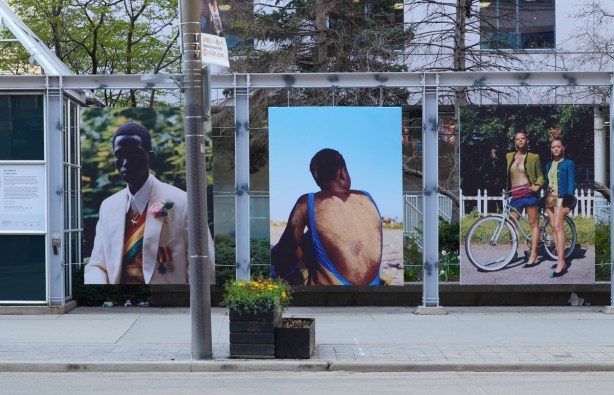 part of outdoor exhibit of work of Tyler Mitchell photographer