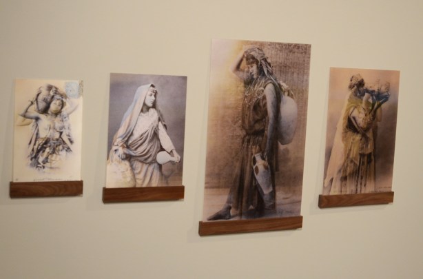 4 pictures based on old postcards of Muslim women