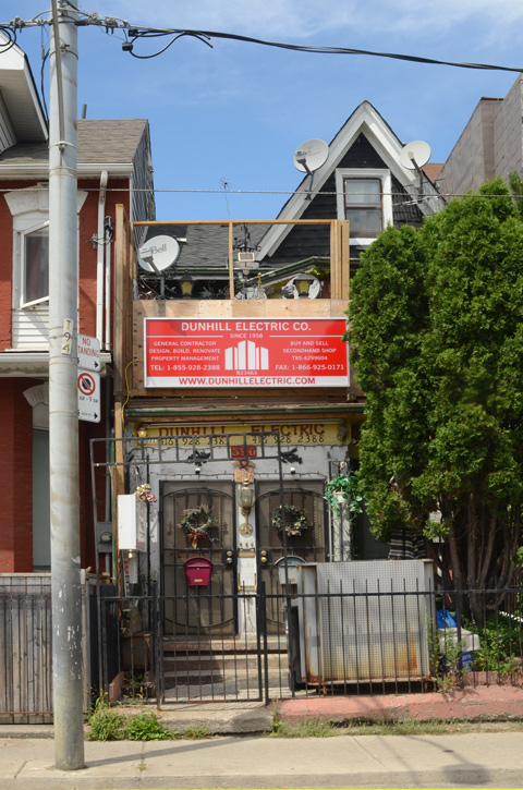 Dunhill electric, a very narrow storefront on Dundas