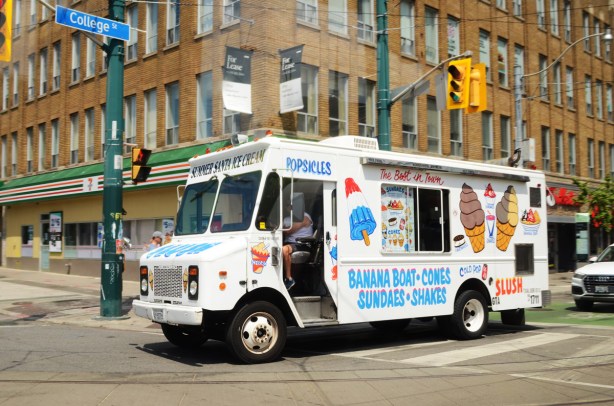 an ice cream truck on College Street, 