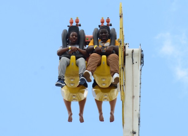 hanging up in the air, midway ride at cne