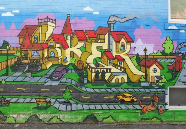 barbara barrett lane street scene mural