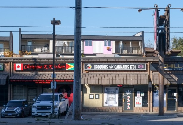 iroquois cannabis store in a strip mall plaza in west hill 