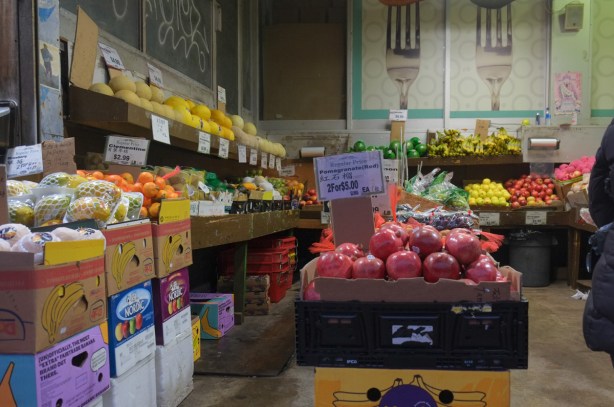 interior of fruit and vegetable market in chinatown