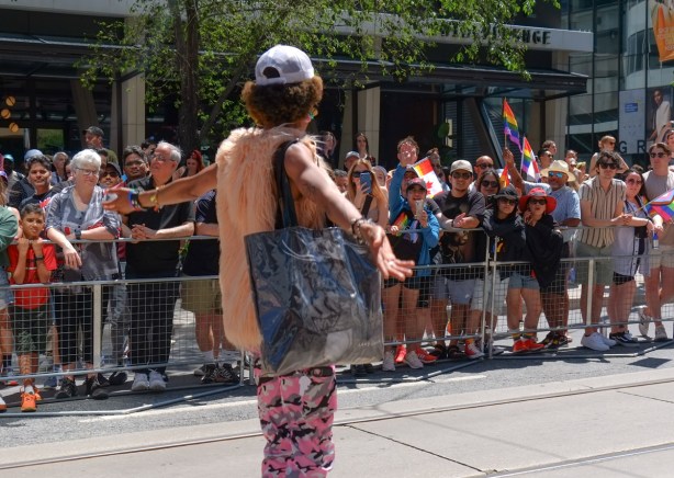 person in pride parade