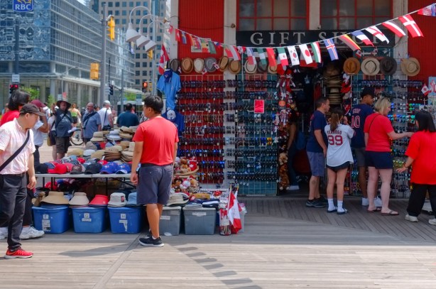 gift shop selling canada day souveniers