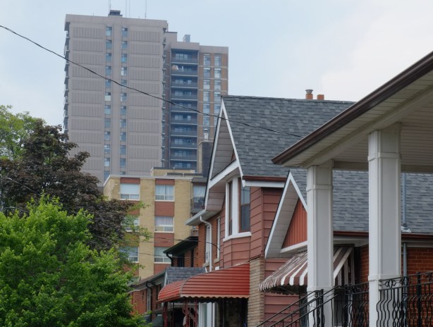 rooflines houses, lowrises, and taller condo building